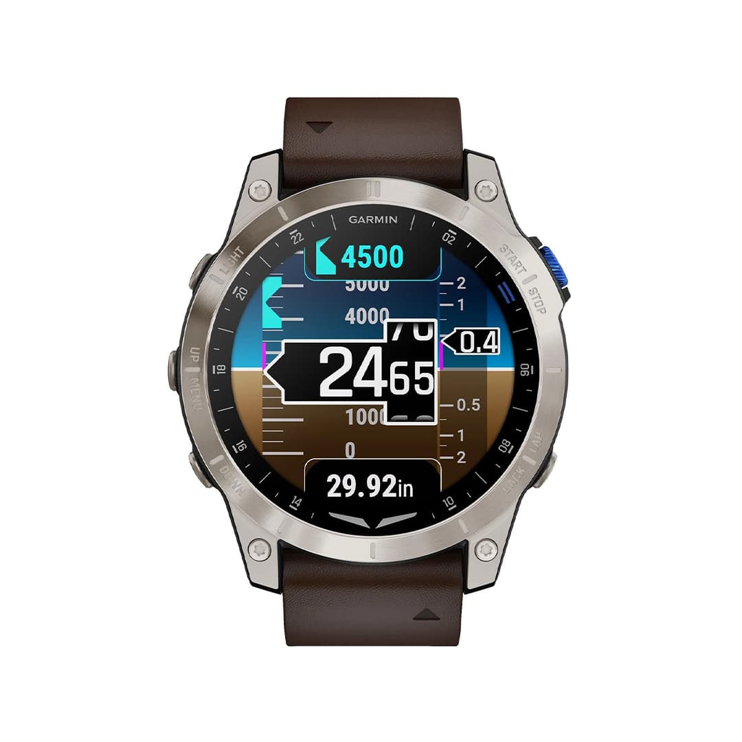 Garmin D2 Mach 1 (010-02582-54), Aviator Smartwatch with Oxford Brown Leather Band. -2 Reloj Inteligente Garmin D2 Mach 1 - Aviator Smartwatch