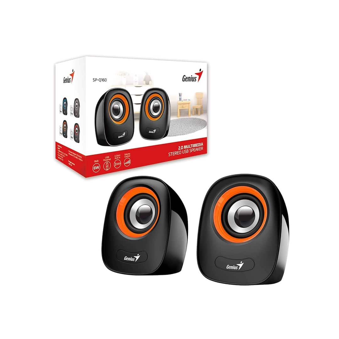 Genius Stereo USB Speaker SP-Q160 2.0 Multimedia Cornetas Genius Stereo - USB / Speaker / SP-Q160 / 2.0 / Multimedia