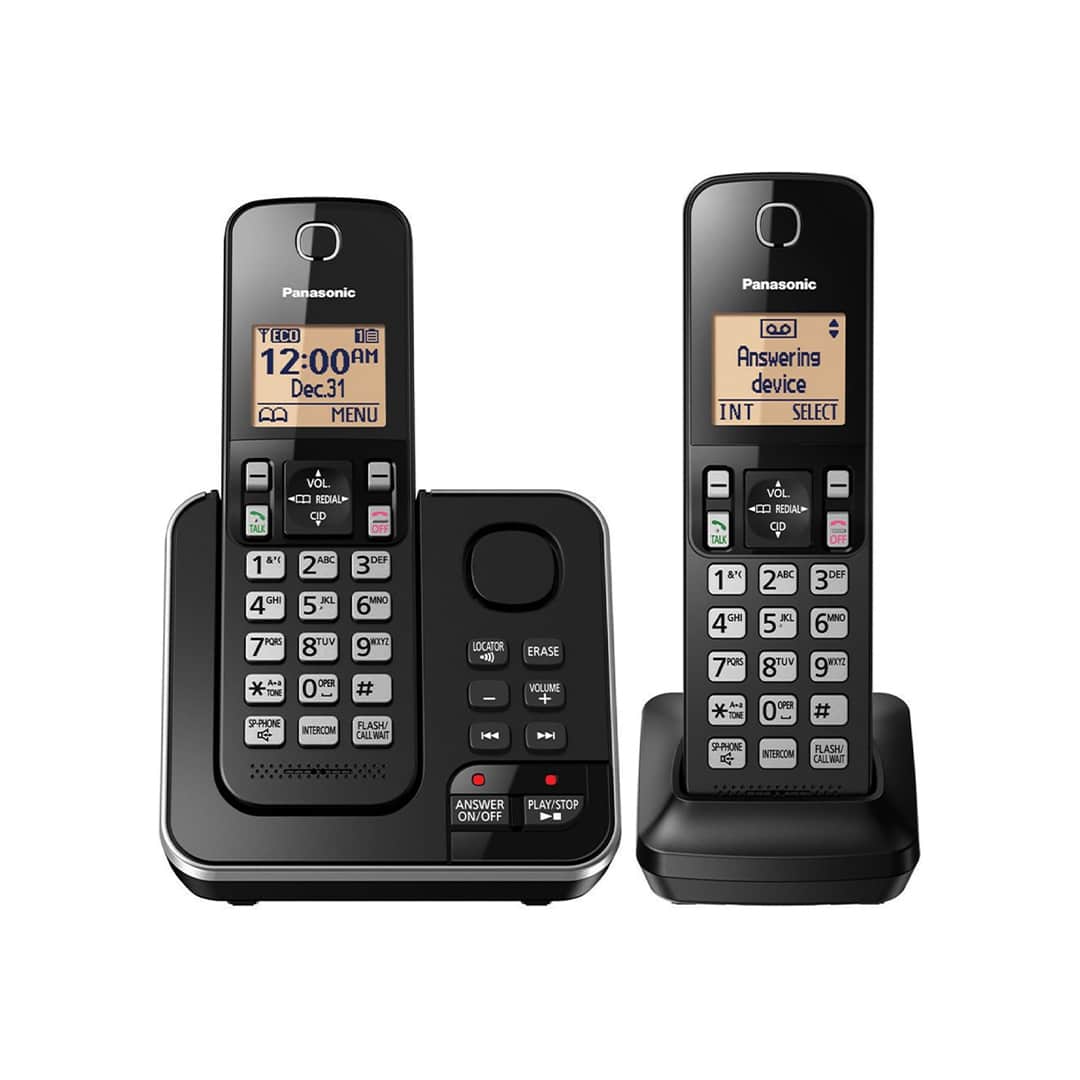 Panasonic KX-TGC362 Teléfono inalámbrico DECT con dos auriculares, Negro (1) Teléfono inalámbrico Panasonic KX-TGC362 - DECT