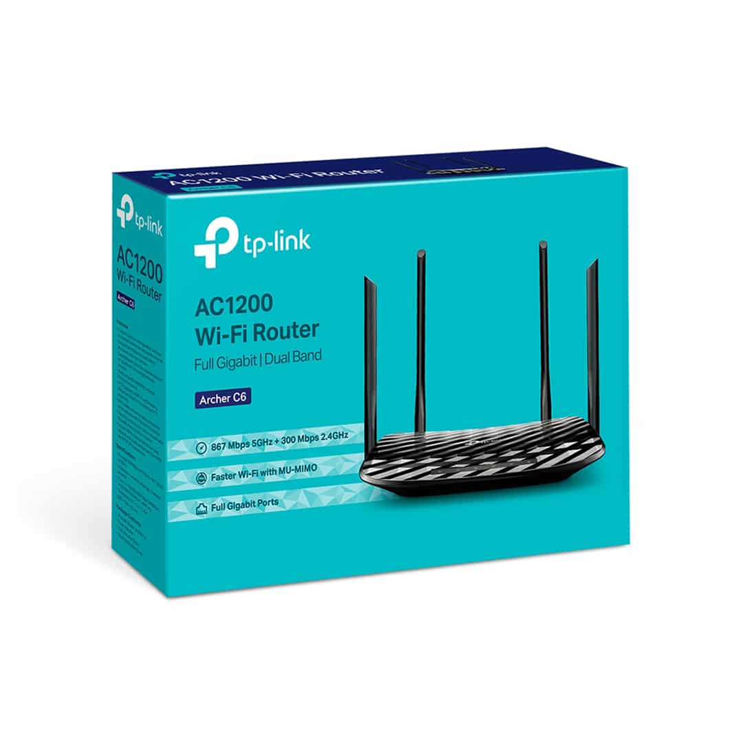 TP-Link Archer C6 Router Gigabit Inalámbrico MU-MIMO de Banda Dual AC1200 -3 Router TP-Link Archer C6 - MU-MIMO / Banda Dual AC1200