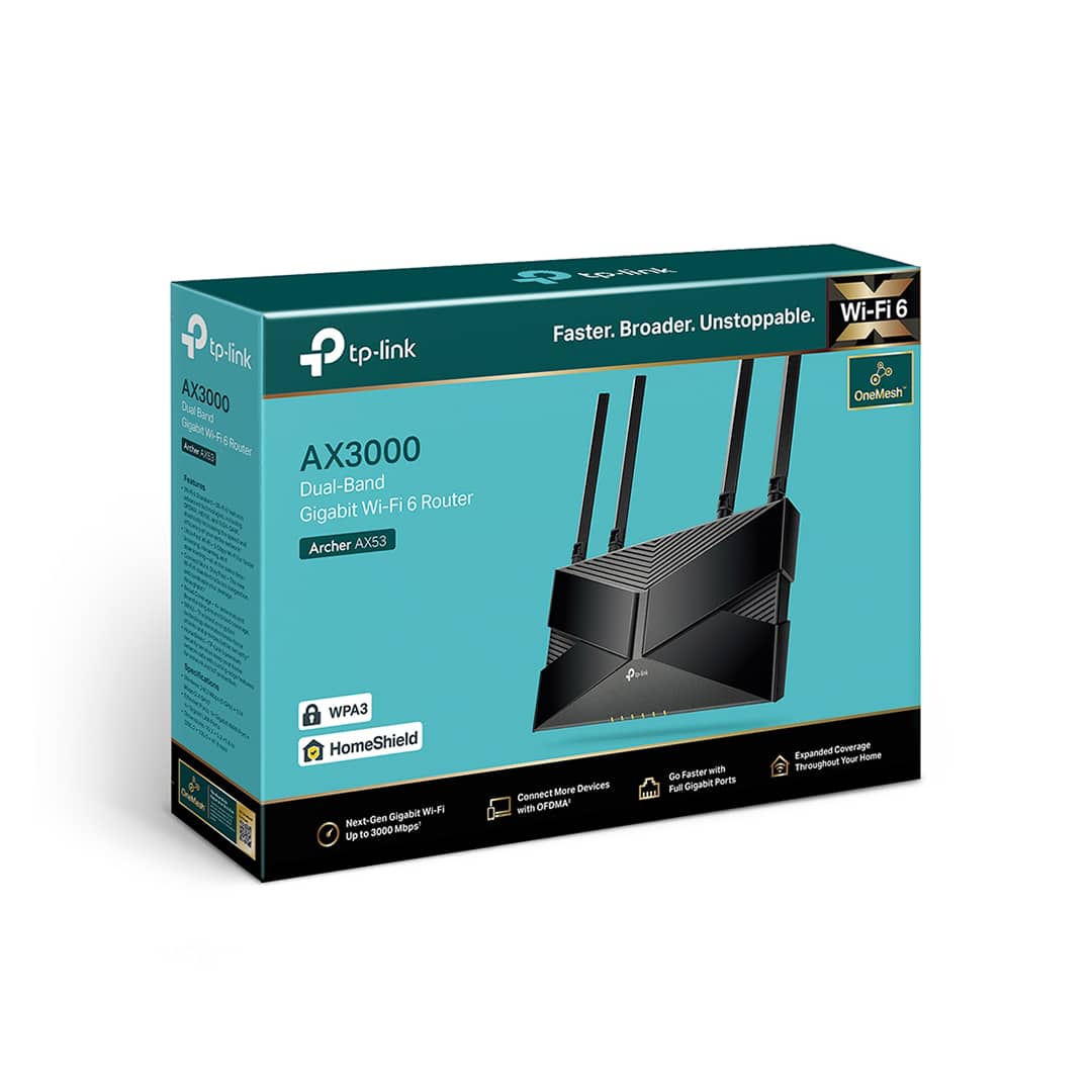 TP-Link Router Wi-Fi 6 AX53 AX3000 Dual Band -3 Router TP-Link AX53 - Wi-Fi 6 / AX3000