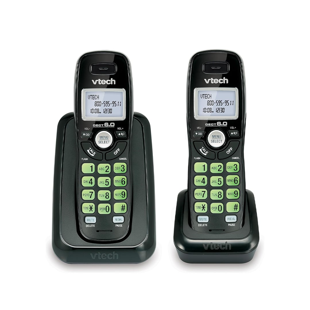 VTECH 2 Handsets (CS6114-21) Dect 6.0 Caller, Black Green Key Pad Teléfono VTECH CS6114-21 - 2 Handsets / Dect 6.0 Caller