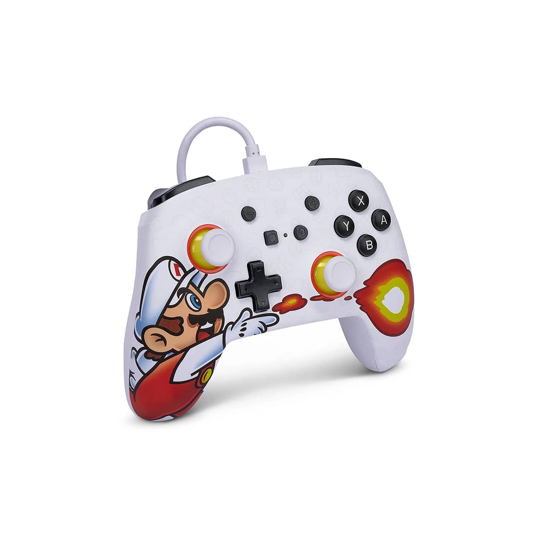 PowerA Enhanced Wired Controller for Nintendo Switch, Fireball Mario (1526549-01) -4 Control Nintendo Switch – Fireball Mario