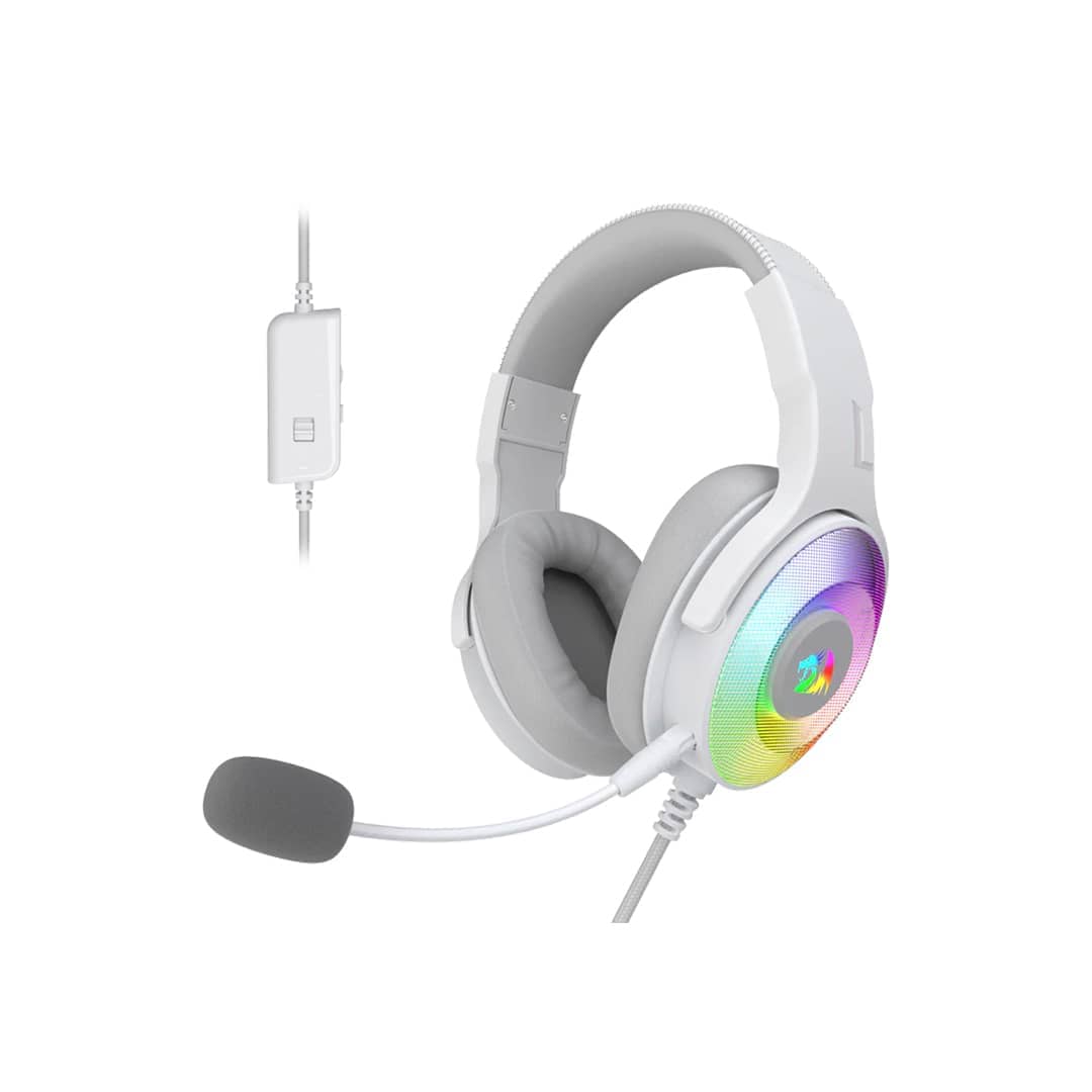 Redragon Headset Pandora 2 H350 (H350RGB-1) White -2 Audífonos Redragon Pandora 2 H350