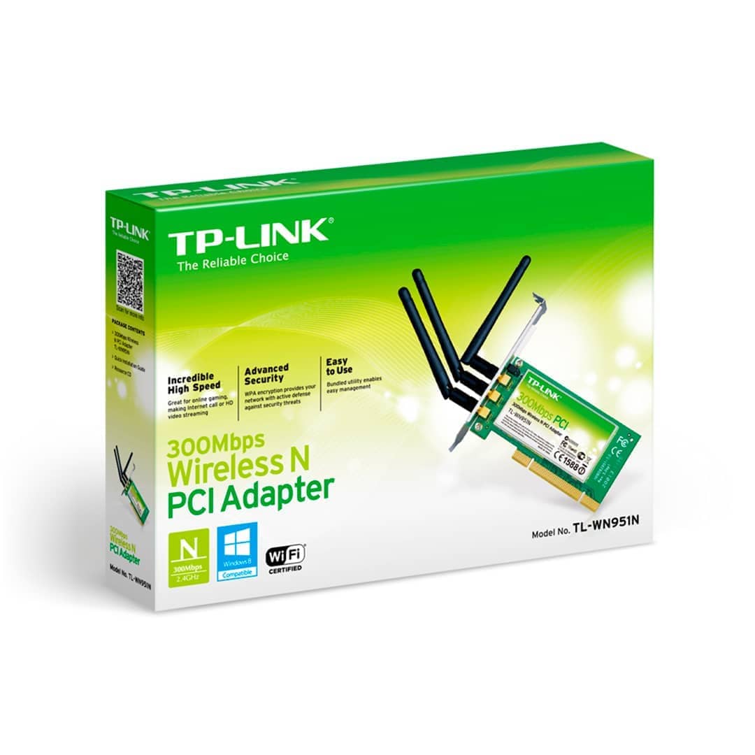 TP-Link TL-WN951N Adaptador PCI inalámbrico N a 300 Mbps -2 Adaptador PCI inalámbrico TP-Link TL-WN951N - 300 Mbps