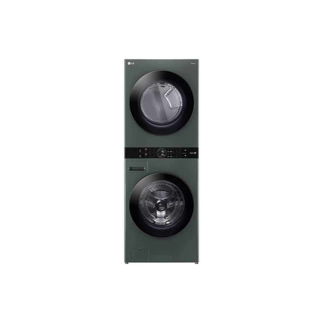 LG Torre de Lavado WashTower 25Kg (lavado) 22Kg (Secado Eléctrico) WK25BS6E Carga Frontal Inverter AI DD ThinQ Negro WashTower LG WK25BS6E – 25Kg lavado / 22Kg Secado