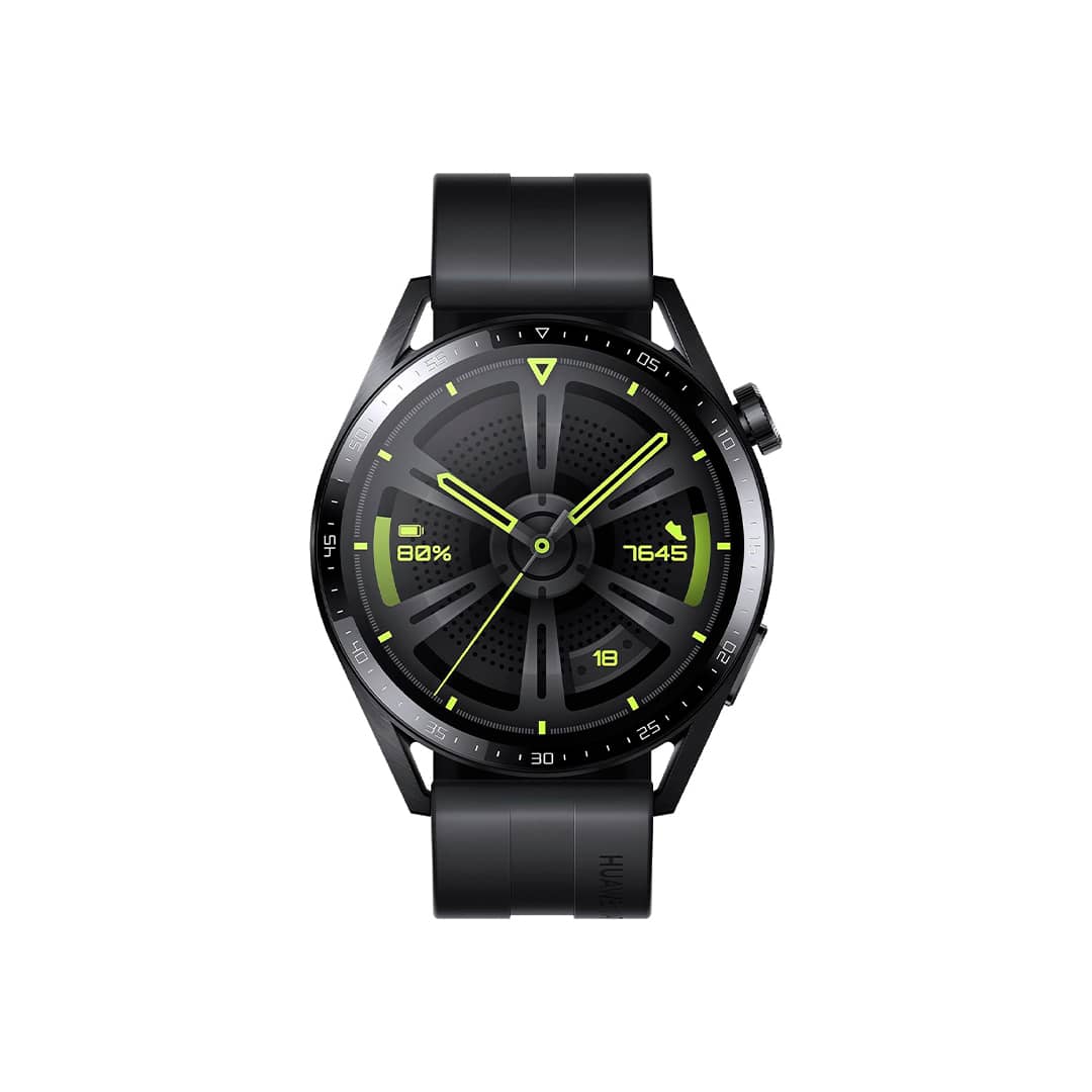 Huawei Watch GT 3 (JPT-B29), Stainless Steel Case Black Fluoroelastomer Strap Reloj Inteligente Huawei Watch GT 3 - JPT-B29