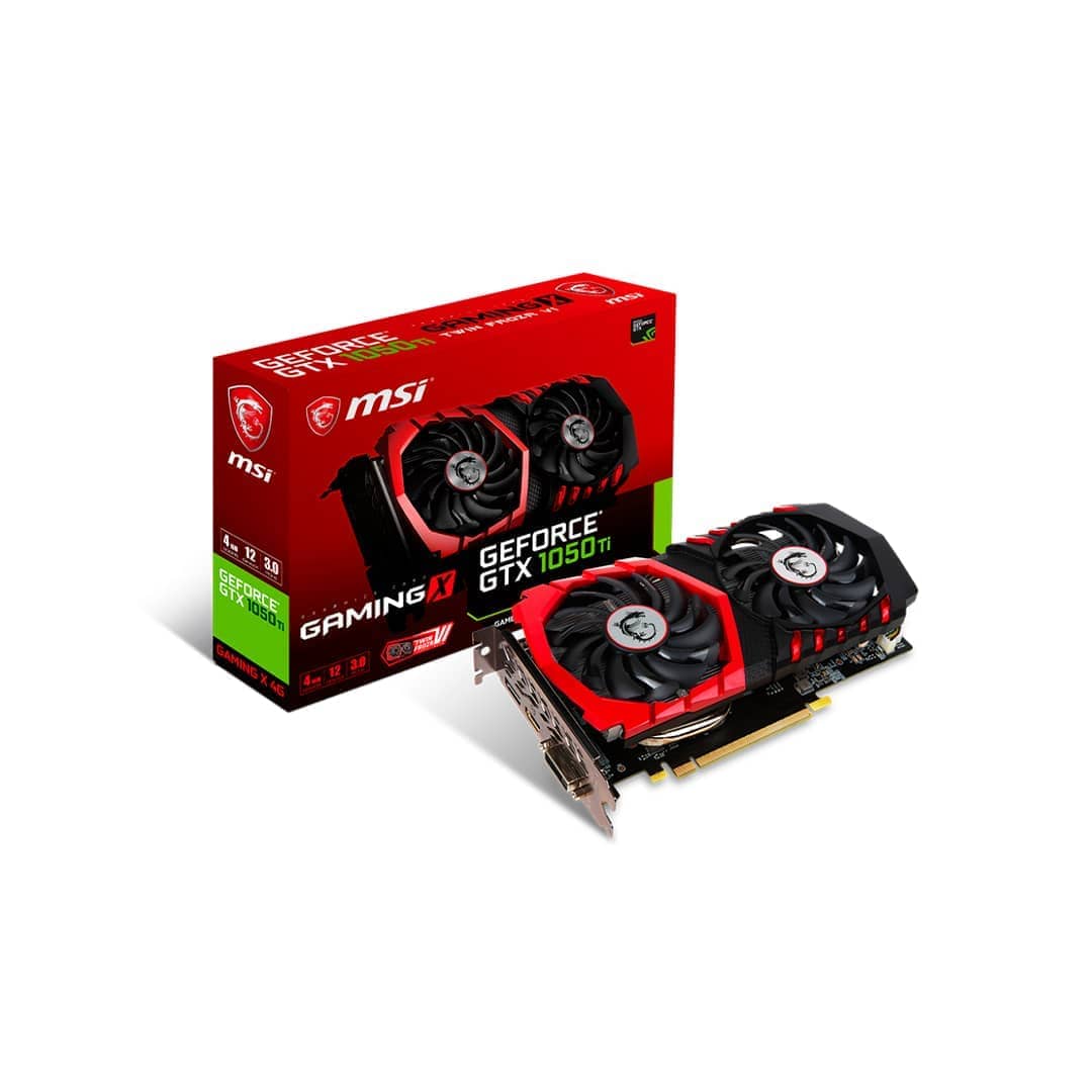 MSI GTX 1050 Ti Gaming X 4GT, GeForce GTX 4GB GDDR5 128-bit HDCP Tarjeta gráfica MSI GTX 1050 Ti Gaming X 4GT - GeForce GTX 4GB GDDR5 / 128-bit HDCP