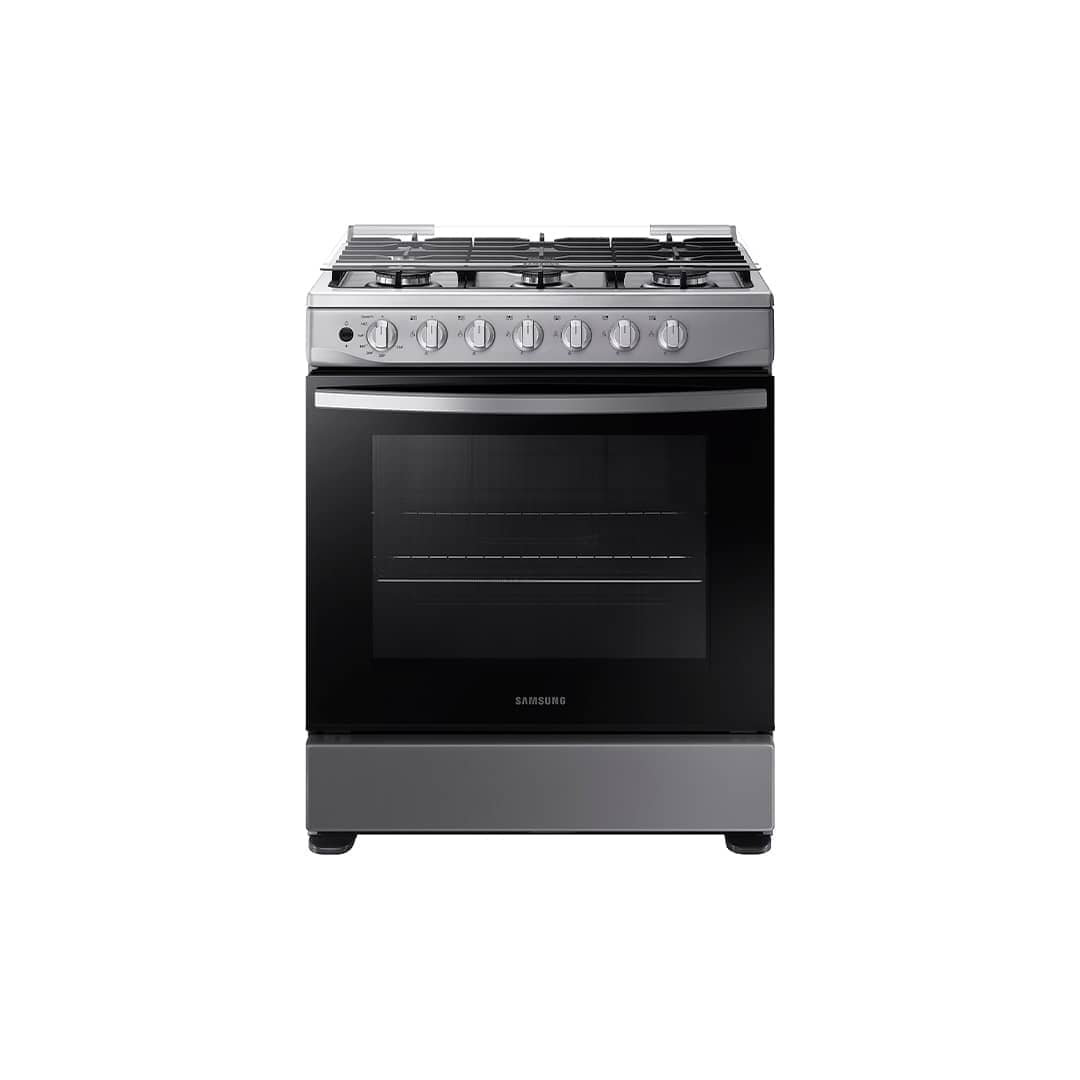 Samsung Cocina 30 y 5.2cuft. quemador triple flama 6 Hornillas (NX52D3000MVAX) Plata -2 Cocina Samsung NX52D3000MV/AX - 30” / 6 Hornillas