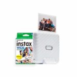 Fujifilm Intax Link Wide Bundle (Includes Film Pack 10 Sheets), Ash White