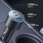 Anker Cargador de coche USB-C para iPhone 17, 167,5 W Max 3 puertos