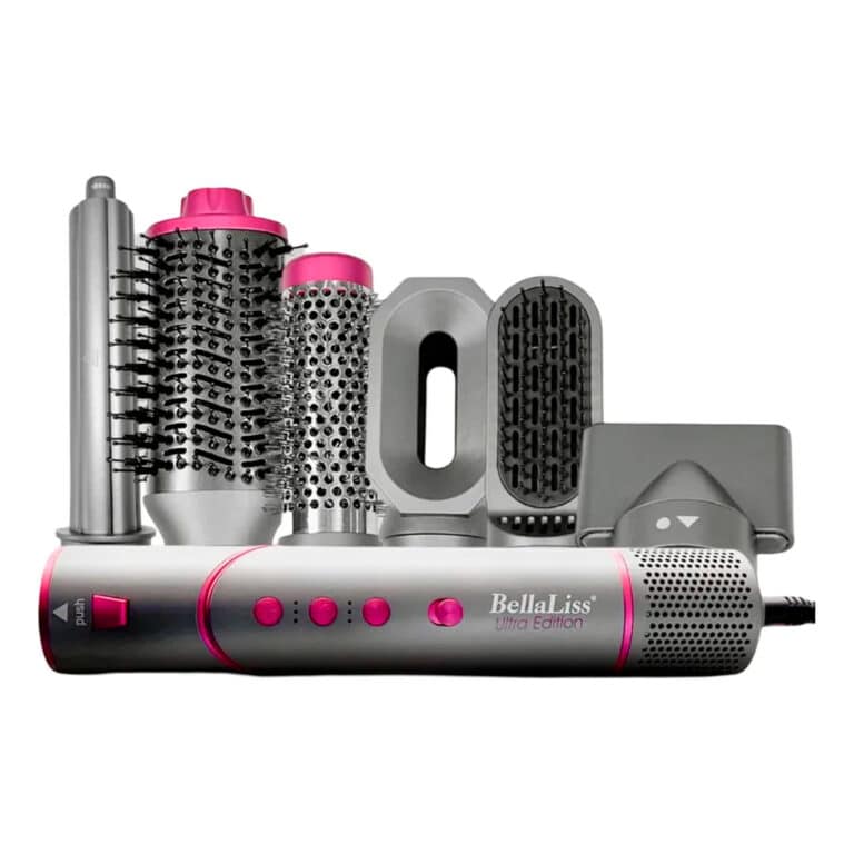 BellaLiss Ultra Edition High Speed Hot Air Brush 8-in-1 (BELLA-6795) 1200W (Empaque de Lujo).