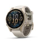Garmin fenix 8 43 mm AMOLED Silver with Whitestone Silicone Band.