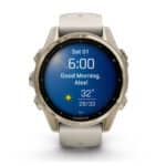 Garmin fenix 8 43 mm AMOLED Silver with Whitestone Silicone Band.