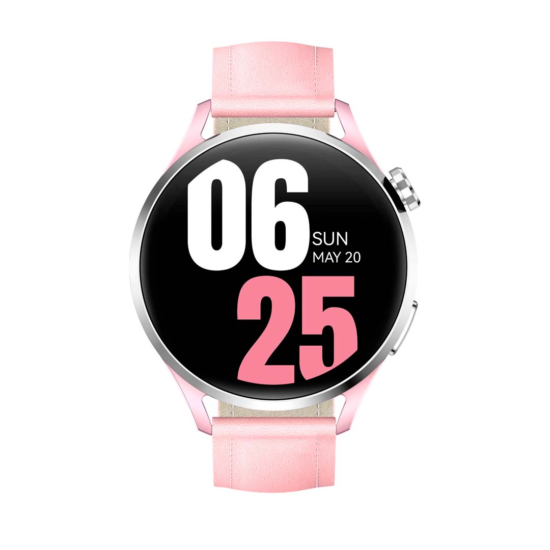 Kieslect Lady Watch Lora 3 Pink, Straps Pink Leather+Pink Silicone (1) Kieslect Lady Watch Lora 3 Pink, Straps Pink Leather+Pink Silicone