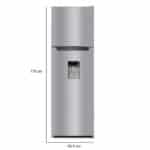Oster Refrigeradora No Frost 248L (PNFME2900VD) c Dispensador de Agua, Gris.