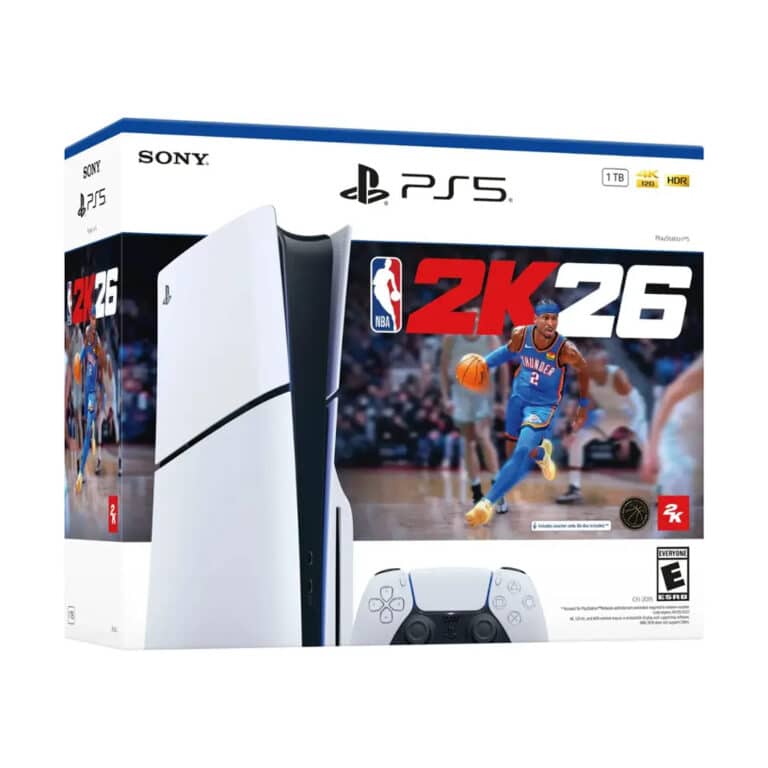 Sony Playstation 5 Slim Disc Drive NBA 2K26 Bundle (USA) 1TB, White.