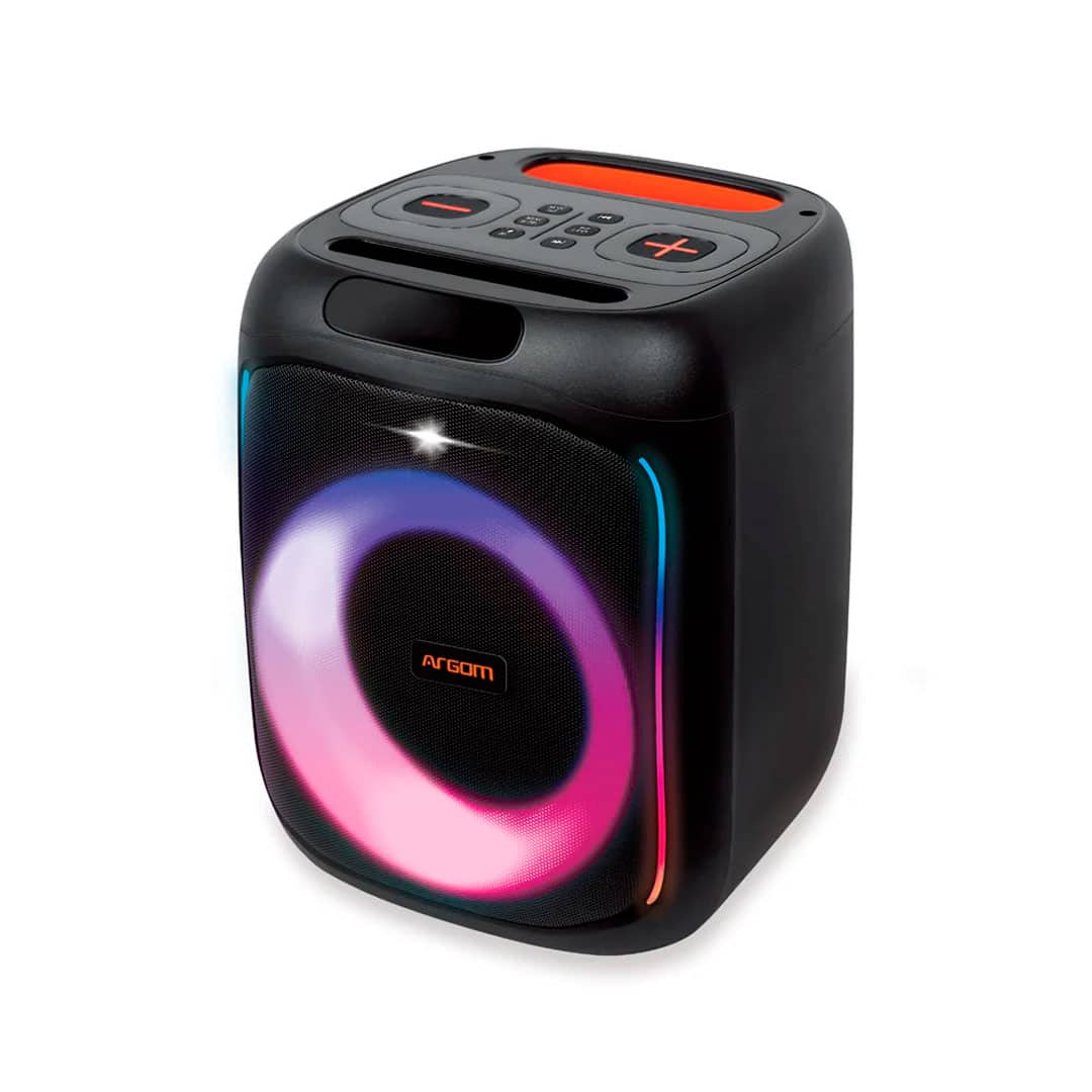 Argom Tech Altavoz inalámbrico Bluetooth premium Rave Box 65 con espectáculo de luces LED ARG-SP-4050BK (1) Argom Tech Altavoz inalámbrico Bluetooth premium Rave Box 65 con espectáculo de luces LED ARG-SP-4050BK (1)