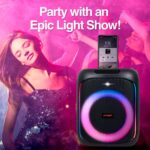 Argom Tech Altavoz inalámbrico Bluetooth premium Rave Box 65 con espectáculo de luces LED ARG-SP-4050BK (1)