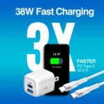 Argom Tech CHARGEPACK Two-Port Fast Charger with Type-C Cable 1.8m ARG-AC-0155WT (1)
