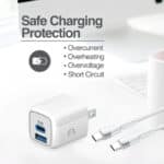Argom Tech CHARGEPACK Two-Port Fast Charger with Type-C Cable 1.8m ARG-AC-0155WT (1)