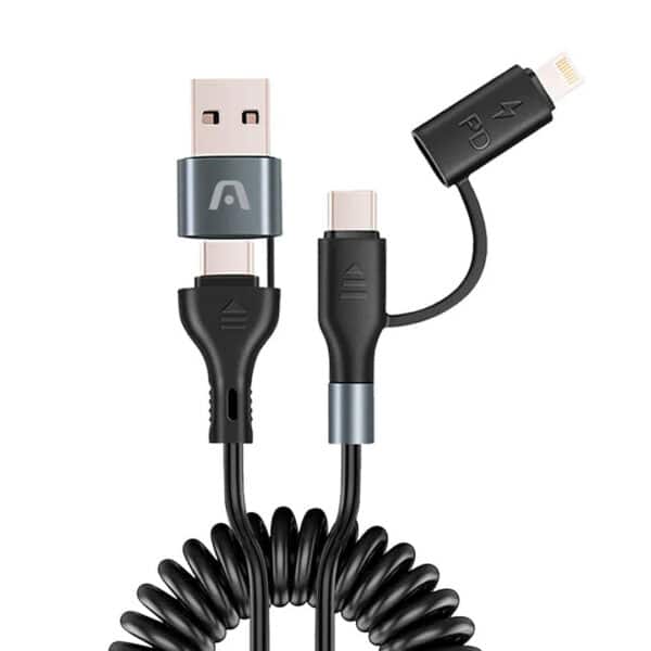 Argom Tech Cable 4 en 1 con Carga Rápida 60 W 1.5 Metros ARG-CB-0071BK (4)