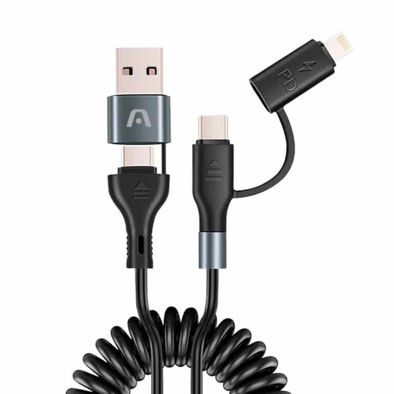 Argom Tech Cable 4 en 1 con Carga Rápida 60 W 1.5 Metros ARG-CB-0071BK (4)
