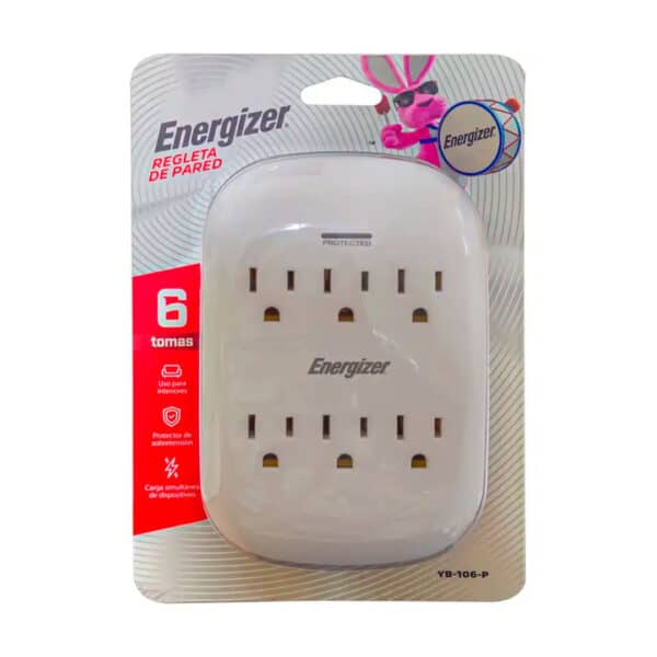 Energizer Regleta Ovalada YB-106-P, 6 Tomas