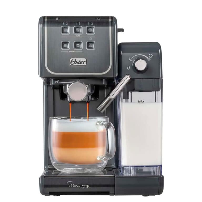 Oster Cafetera PrimaLatte 2 Touch, Panel Táctil, 19 Bar de Presión, Gris, BVSTEM6801M (1)