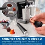 Oster Cafetera PrimaLatte 2 Touch, Panel Táctil, 19 Bar de Presión, Gris, BVSTEM6801M (1)