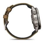 Garmin MARQ Adventurer (Gen 2) 010-02648-33 with LeatherFKM Hybrid Watch Strap, Black Silicone Rubber Watch Strap (1)