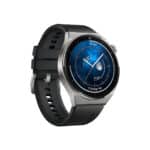 Huawei Watch GT 3 Pro (ODN-B19), Light Titanium CaseBlack Fluoroelastomer Strap.