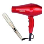 BellaLiss Secador Super Megaturbo Magic, BELLA-6630R, Rojo + Plancha BELLA-739A (1)