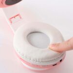 Cat Ear Wireless Headphone P33M Pink LED Wireless Headphones with 7 Color Light (3)