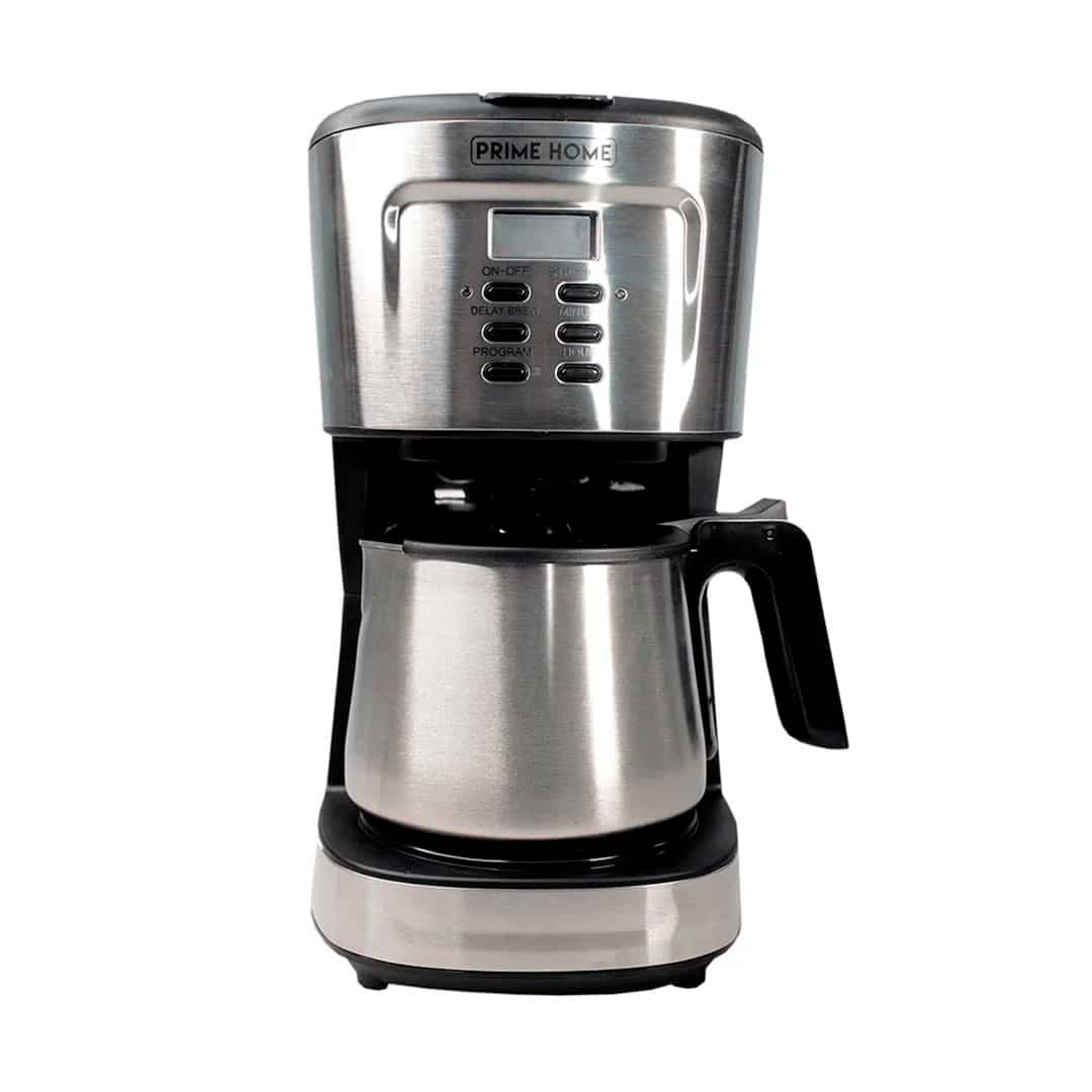 Prime Home Cafetera Programable 12 Tazas, Jarra de Acero Inoxidable PCM12SS Prime Home Cafetera Programable 12 Tazas, Jarra de Acero Inoxidable PCM12SS
