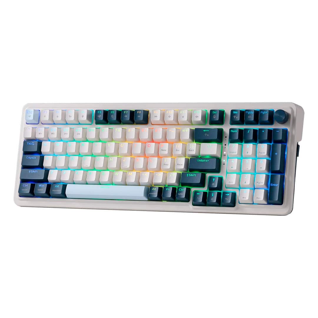 Redragon Eisa Pro 3 Modes Keyboard 98 Key RGB Mechanical (K686WB-RGB-PRO) White-Blue (1) Redragon Eisa Pro 3 Modes Keyboard 98 Key RGB Mechanical (K686WB-RGB-PRO) White-Blue (2)