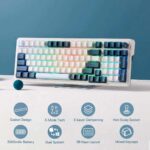 Redragon Eisa Pro 3 Modes Keyboard 98 Key RGB Mechanical (K686WB-RGB-PRO) White-Blue (2)