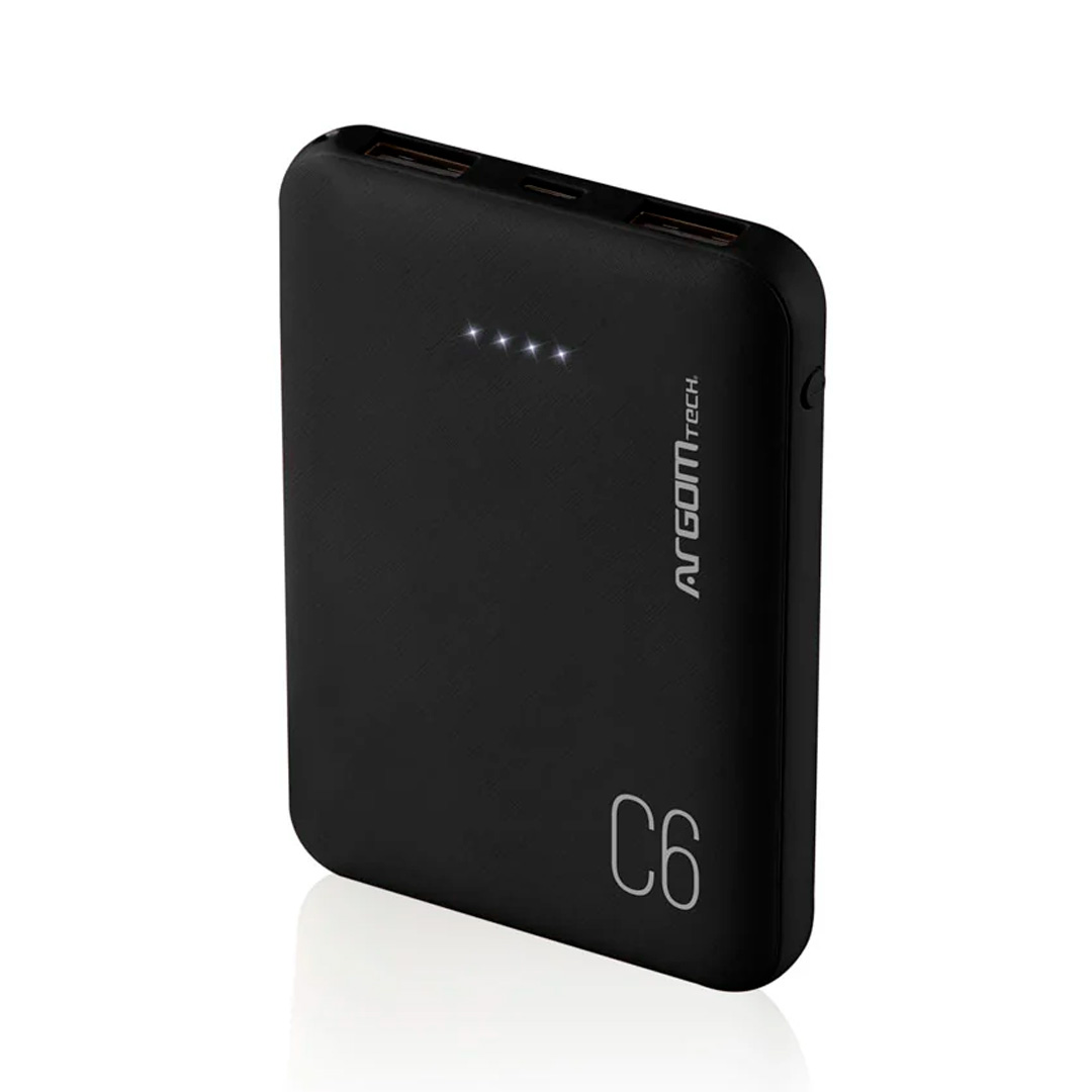 Argom Tech Power Bank C6 6000mAh ARG-PB-1136BK Negro (1) Argom Tech Power Bank C6 6000mAh ARG-PB-1136BK Negro (1)