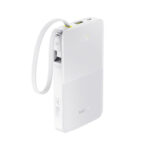 Baseus EnerFill FC51 Bipow 2 Pro Digital Display Power Bank with Built-in Cable 10000mAh 22.5W Moon White PPBD2P-1022 (1)