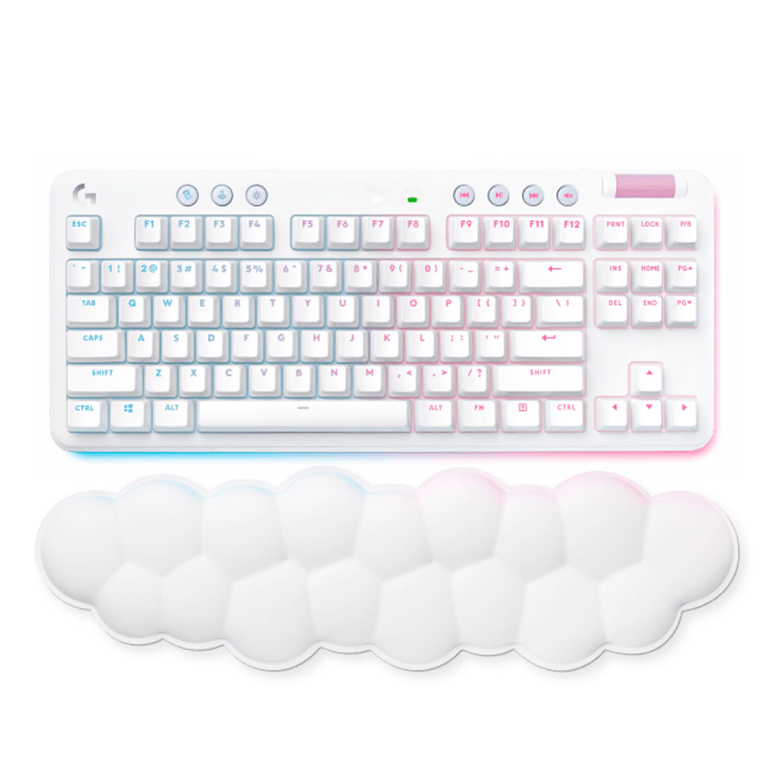 Logitech G715 Aurora Collection 920-010453 TKL Wireless Mechanical Tactile Switch GK with Palm Rest, White Mist (1) Logitech G715 Aurora Collection 920-010453 TKL Wireless Mechanical Tactile Switch GK with Palm Rest, White Mist (1)