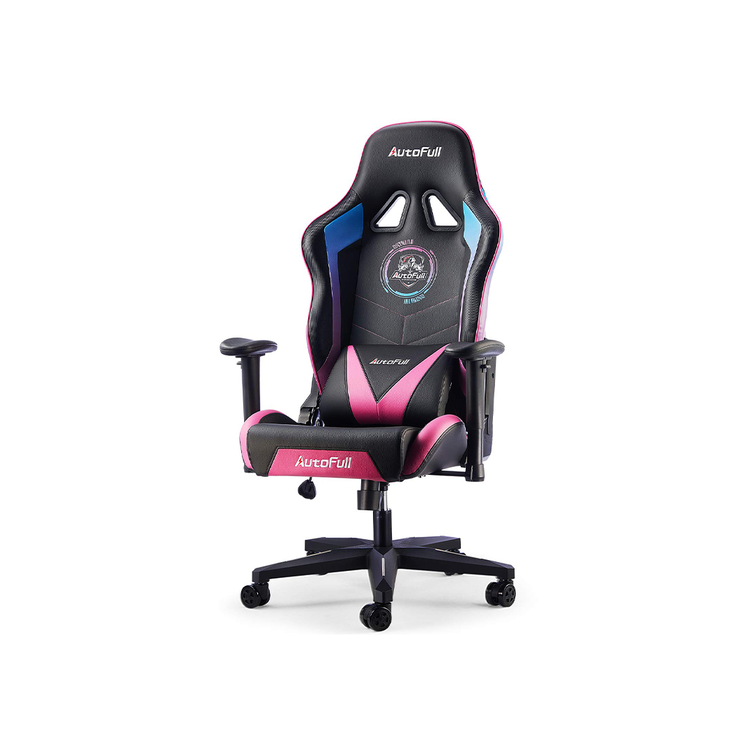 aAutoFull AF075RPJA-CB Gaming Chair Black Pink Blue Synthetic Leather Silla Gaming AutoFull AF075RPJA-CB - Versión JPN - Imagen 1