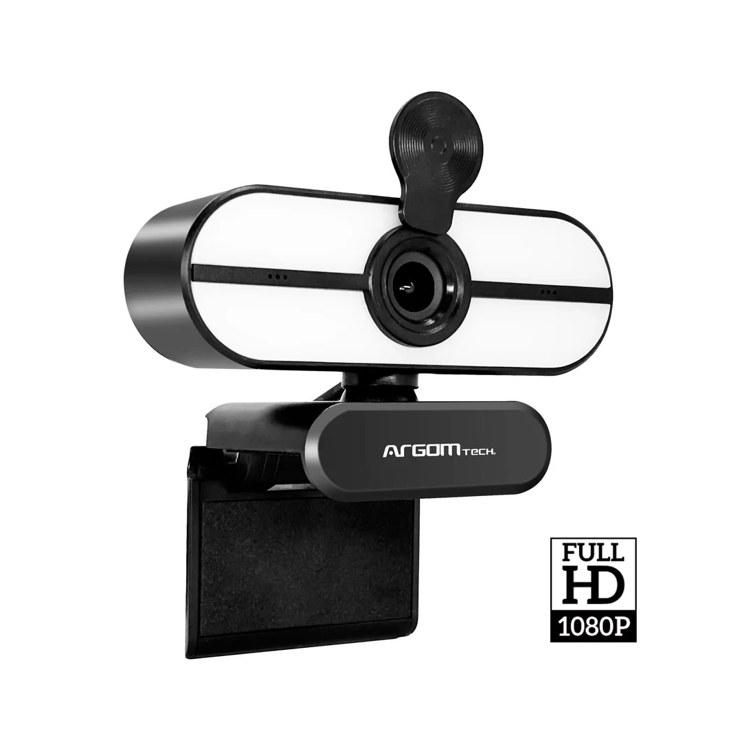 Argom Tech Cámara web Full HD 1080P con micrófono y LED CAM45 ARG-WC-9145BK (1) Cámara web Argom Tech Full HD 1080P con micrófono y LED CAM45 ARG-WC-9145BK - Imagen 1