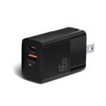 Cargador de pared Argom Tech Volta P7 de 65 W PD tipo C + USB con enchufe plegable ARG-AC-0125BK