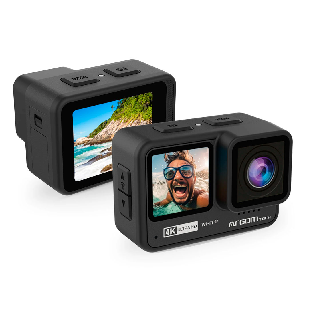 Argom Tech Epic 90 4K60FPS UHD Action Camera ARG-AC-9190BK, Waterproof (21m), Touchscreen, 6-Axis EIS, Dual Screens (1) Argom Tech Cámara de Acción Epic 90 4K/60FPS UHD - Imagen 1
