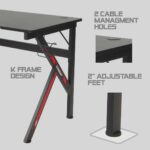 Escritorio ergonómico Argom Tech para juegos de combate Z47 ARG-DK-9247BK - Imagen 3