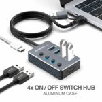 Hub Argom Tech One Axess 2 en 1 Tipo C/USB 3.0 a Puerto USB 3.0 con interruptores ARG-UB-0190 - Imagen 3