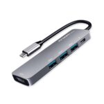 HUB tipo C Argom Tech One Axess 5 en 1 con puerto PD de carga de paso de 60W