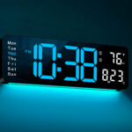 Reloj de pared 5505. MASHI Reloj de pared digital, reloj digital de pantalla grande de 16 pulgadas con control remoto
