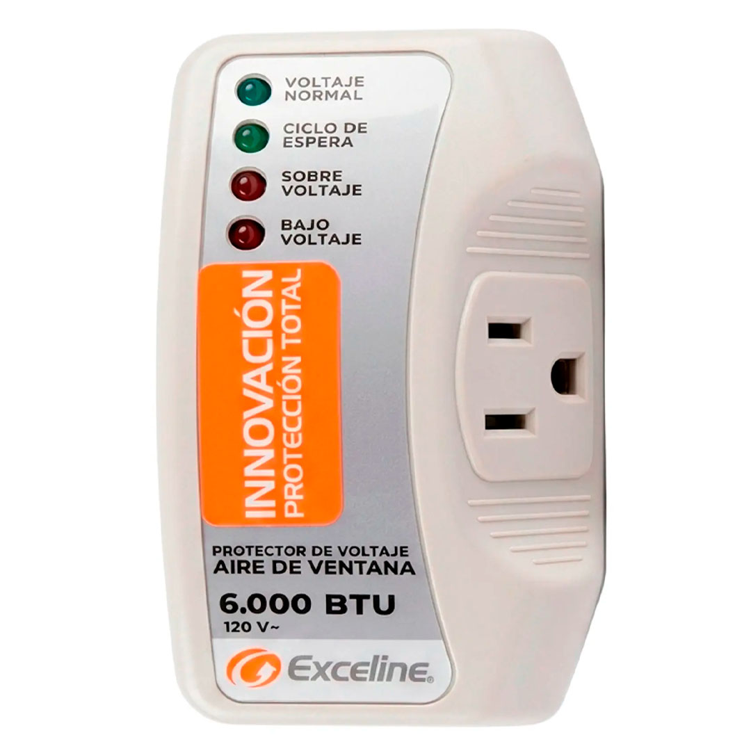 Exceline Protector de Voltaje para Aire de Ventana 6000BTUh GSM-AV06 120V (1) Protector de Voltaje para Aire de Ventana Exceline 6000BTU/h GSM-AV06 120V - Imagen 1