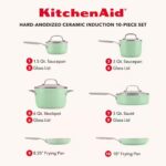 KitchenAid Hard Anodized Ceramic Induction 10-Pc Set, Pistachio 84465